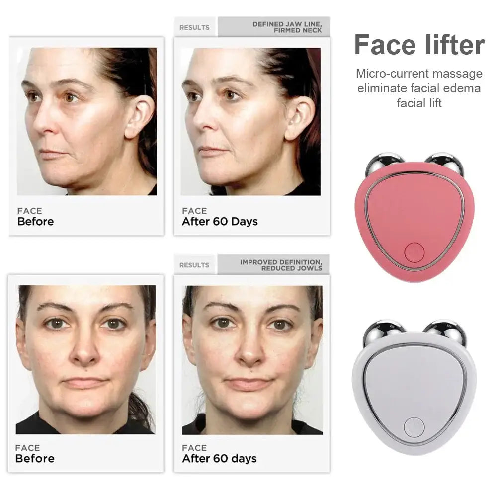 Face lifting device using micro-current massage to reduce facial edema.