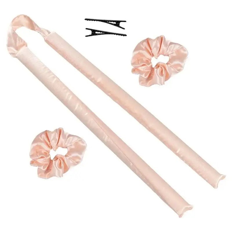 Pale pink satin ribbon or fabric strips.