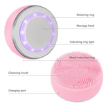 Pink LED Facial Cleansing Brush - Vignette | VogueBeautify