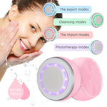 Pink LED Facial Cleansing Brush - Vignette | VogueBeautify