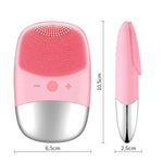 Pink Silicone Facial Cleansing Brush - Vignette | VogueBeautify