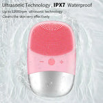 Pink Silicone Facial Cleansing Brush - Vignette | VogueBeautify