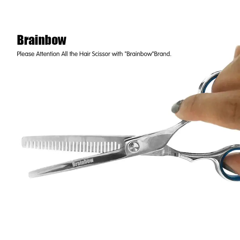 Hair-thinning scissors with a comb attachment.