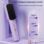 Purple Electric Hair Straightening Brush - Vignette | VogueBeautify