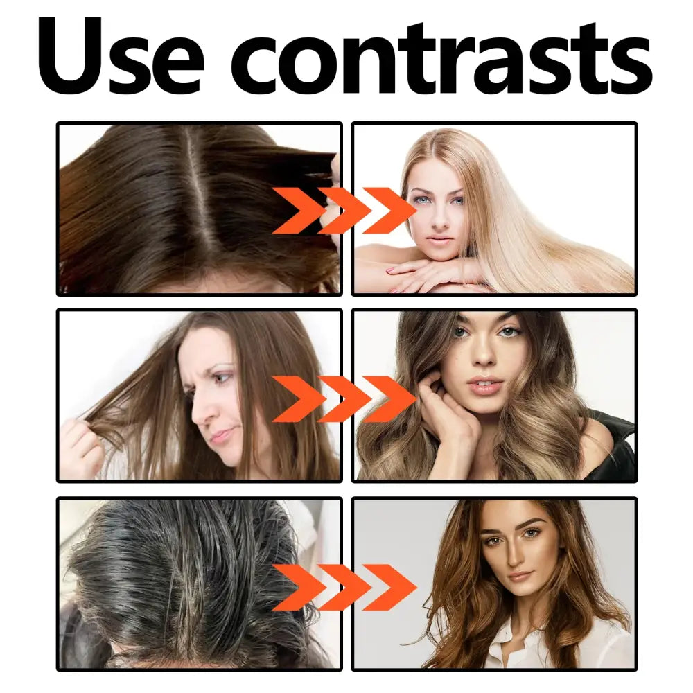 Visual guide demonstrating the use of contrasts in hair styling and photography.