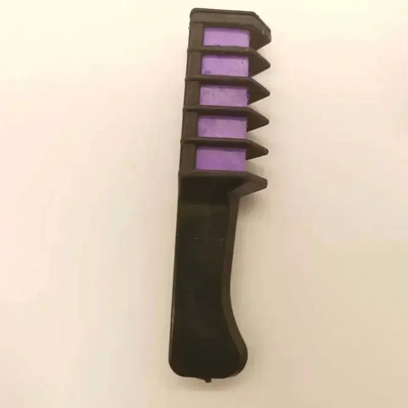 Hair coloring comb with purple-tinted sections along the teeth.