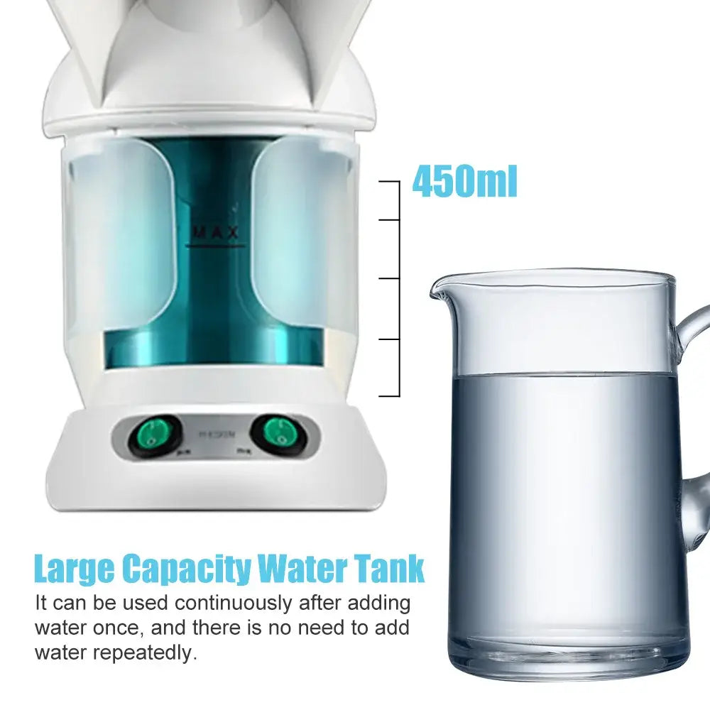 Electric kettle or water boiler with a transparent water tank and control buttons.