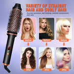 Round Hair Styling Brush with Metallic Bristles - Vignette | VogueBeautify