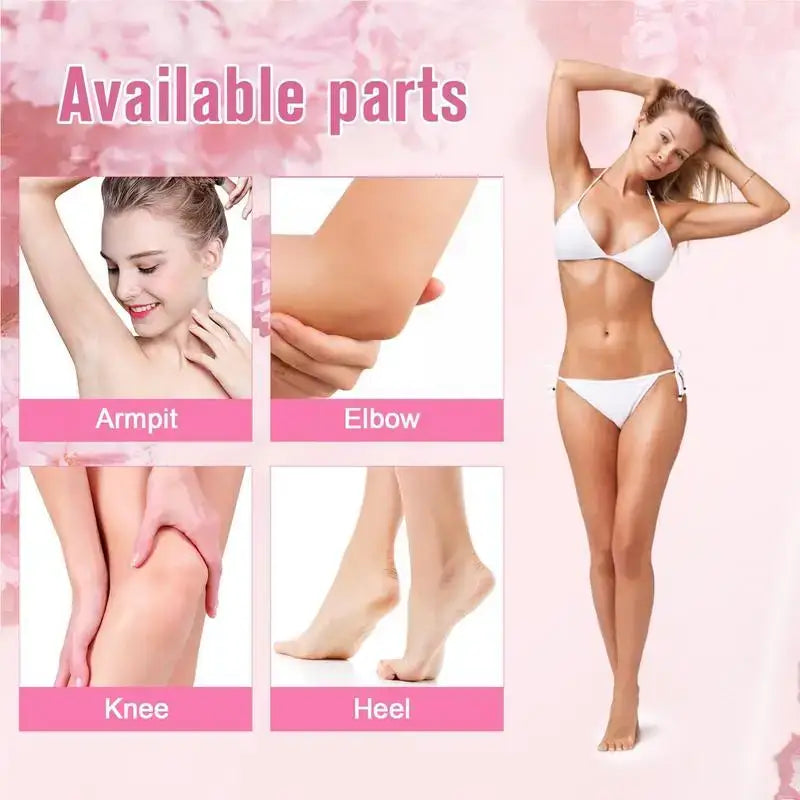 Advertisement for body hair removal services highlighting different treatment areas.