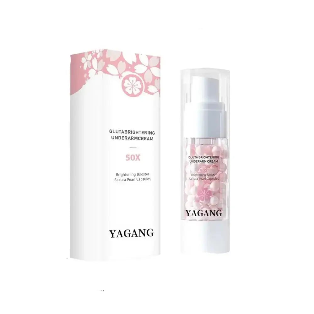 Skincare product bottle with pink and white packaging labeled ’YAGANG’.