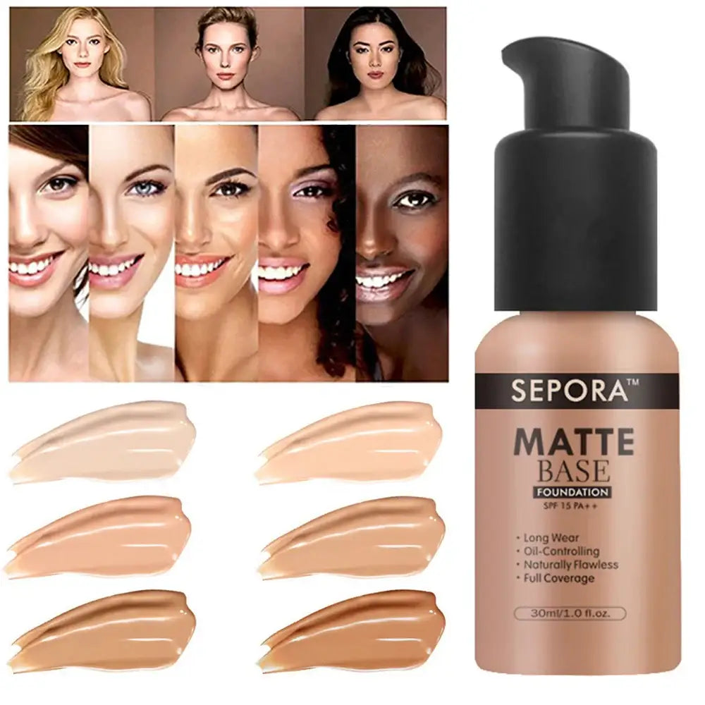 Bottle of Sepora Matte Base foundation makeup.