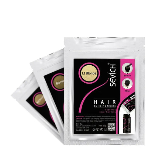 Hair coloring product packets labeled ’LLBionde’ by HDMS.