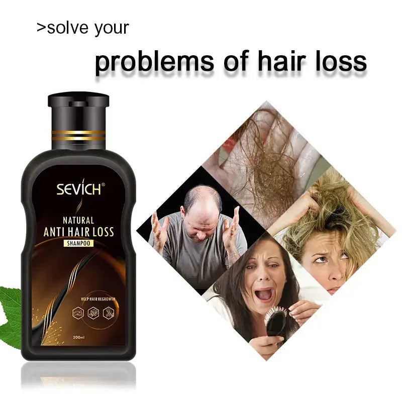 Bottle of Sevich Natural Anti Hair Loss shampoo.