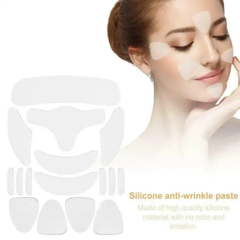 Silicone anti-wrinkle patches for facial skin care.