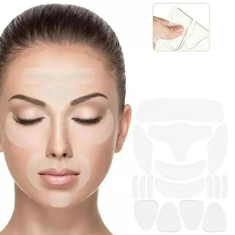 Woman’s face with closed eyes and makeup highlighting facial contours.