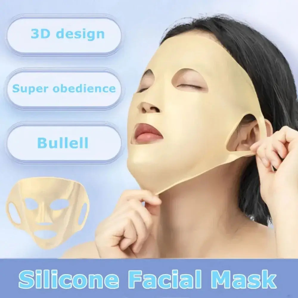 Silicone facial mask being peeled off a person’s face.