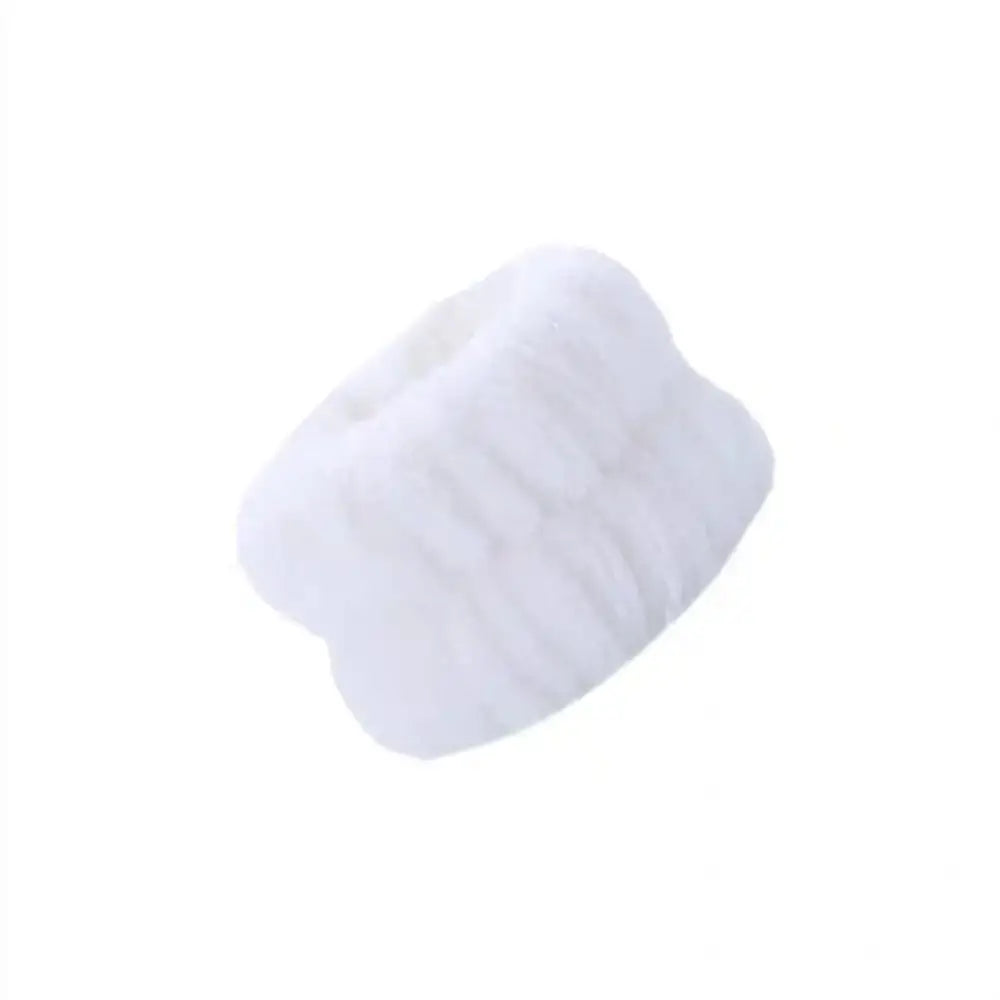 Fluffy white cotton ball or cotton swab tip.