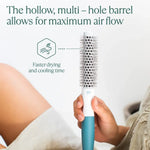 Teal Handle Cylindrical Hairbrush - Vignette | VogueBeautify