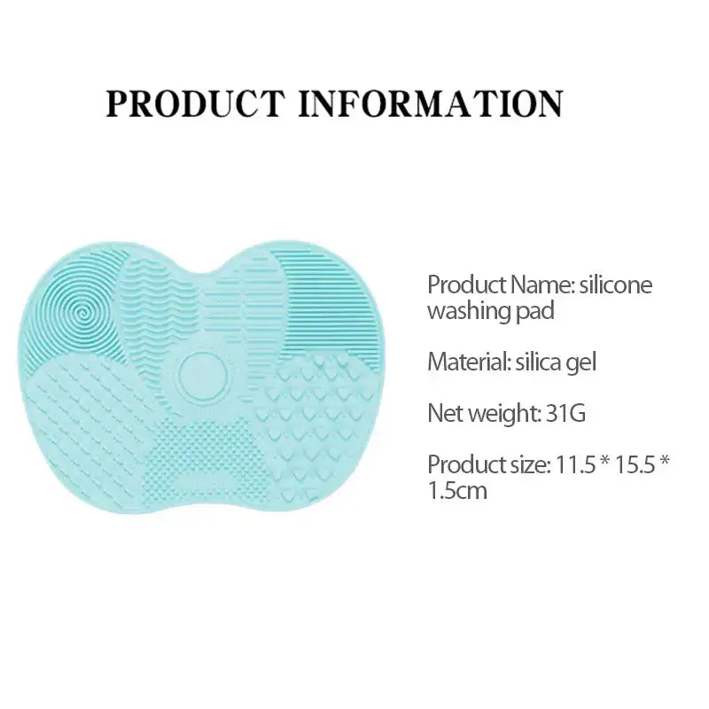 Heart-shaped teal silicone washing pad with various textured surfaces.