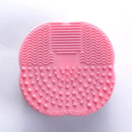 Teal Heart-Shaped Silicone Makeup Brush Cleaning Pad - Vignette | VogueBeautify