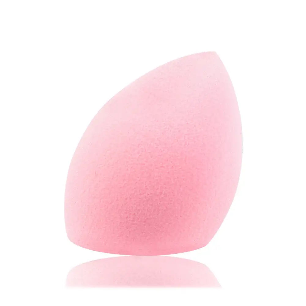 Pink teardrop-shaped makeup sponge or beauty blender.