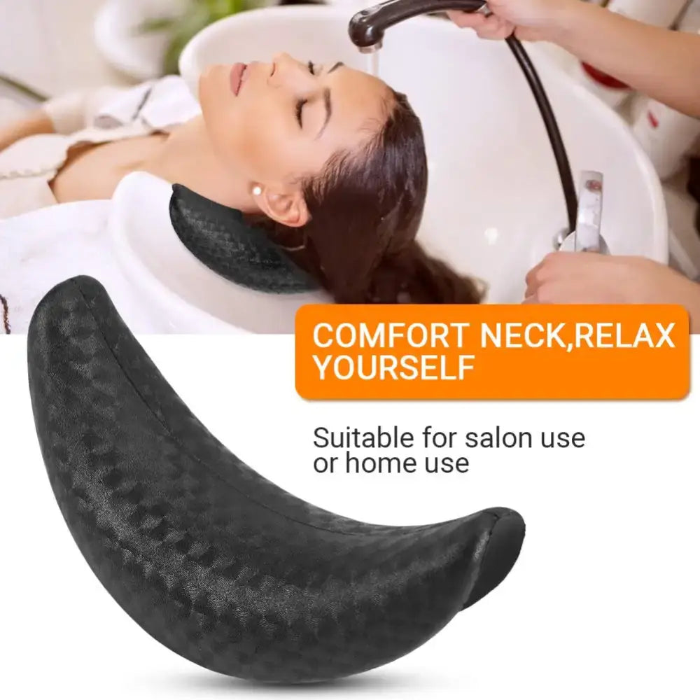 Curved, textured neck support cushion for salon or home use.