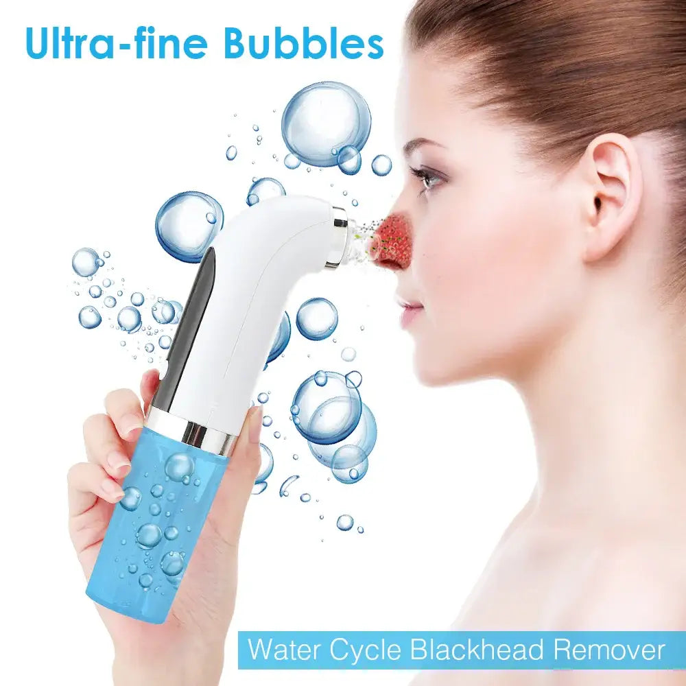 Handheld device for removing blackheads using ultra-fine bubbles and water.