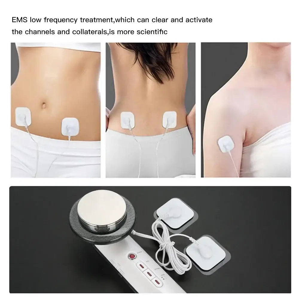 EMS (Electrical Muscle Stimulation) device with electrode pads for low-frequency treatment.