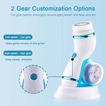 Waterproof Facial Cleansing Brush with Interchangeable Heads - Vignette | VogueBeautify