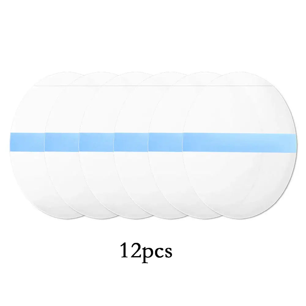 Oval-shaped white pad with a blue stripe across the middle.