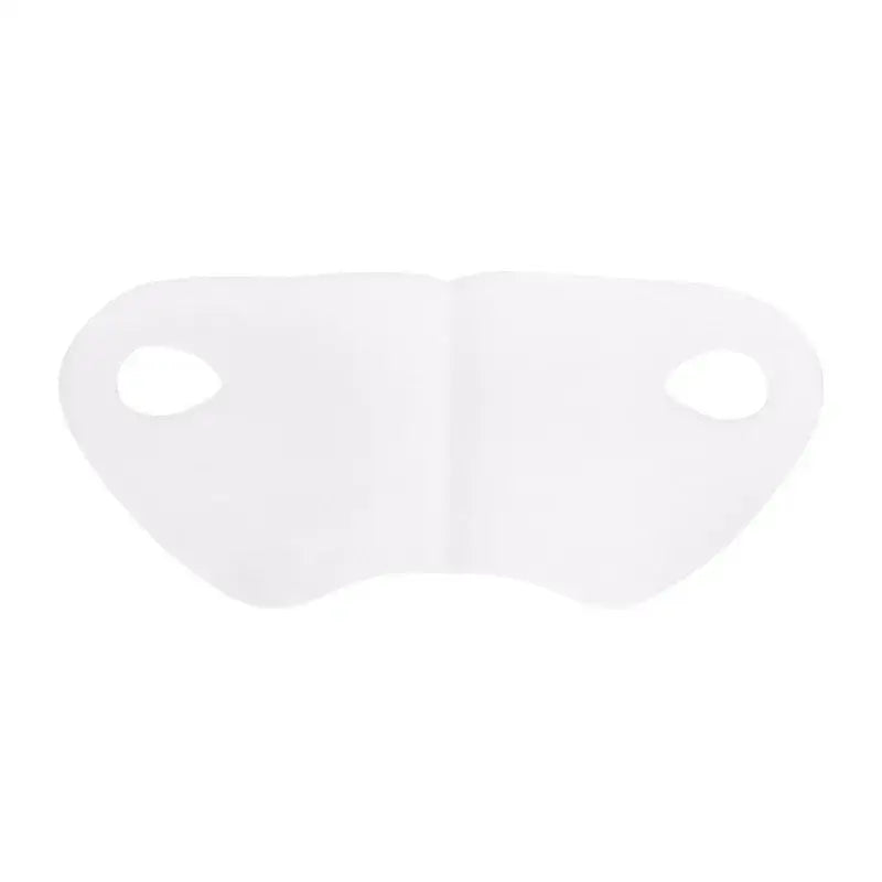 White sleep mask with eye cutouts.