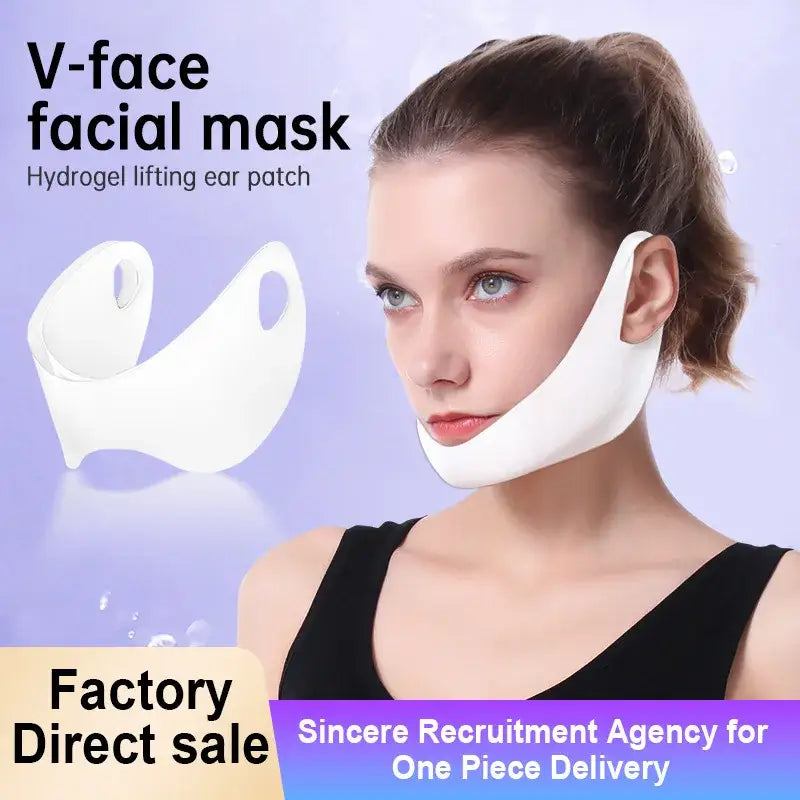 V-shaped facial mask designed for lifting and contouring the jawline and chin area.