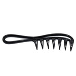 Wide-Toothed Black Plastic Comb - Vignette | VogueBeautify