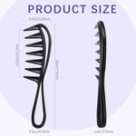 Wide-Toothed Black Plastic Comb - Vignette | VogueBeautify