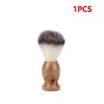 Wooden Handle Shaving Brush with White Bristles - Vignette | VogueBeautify