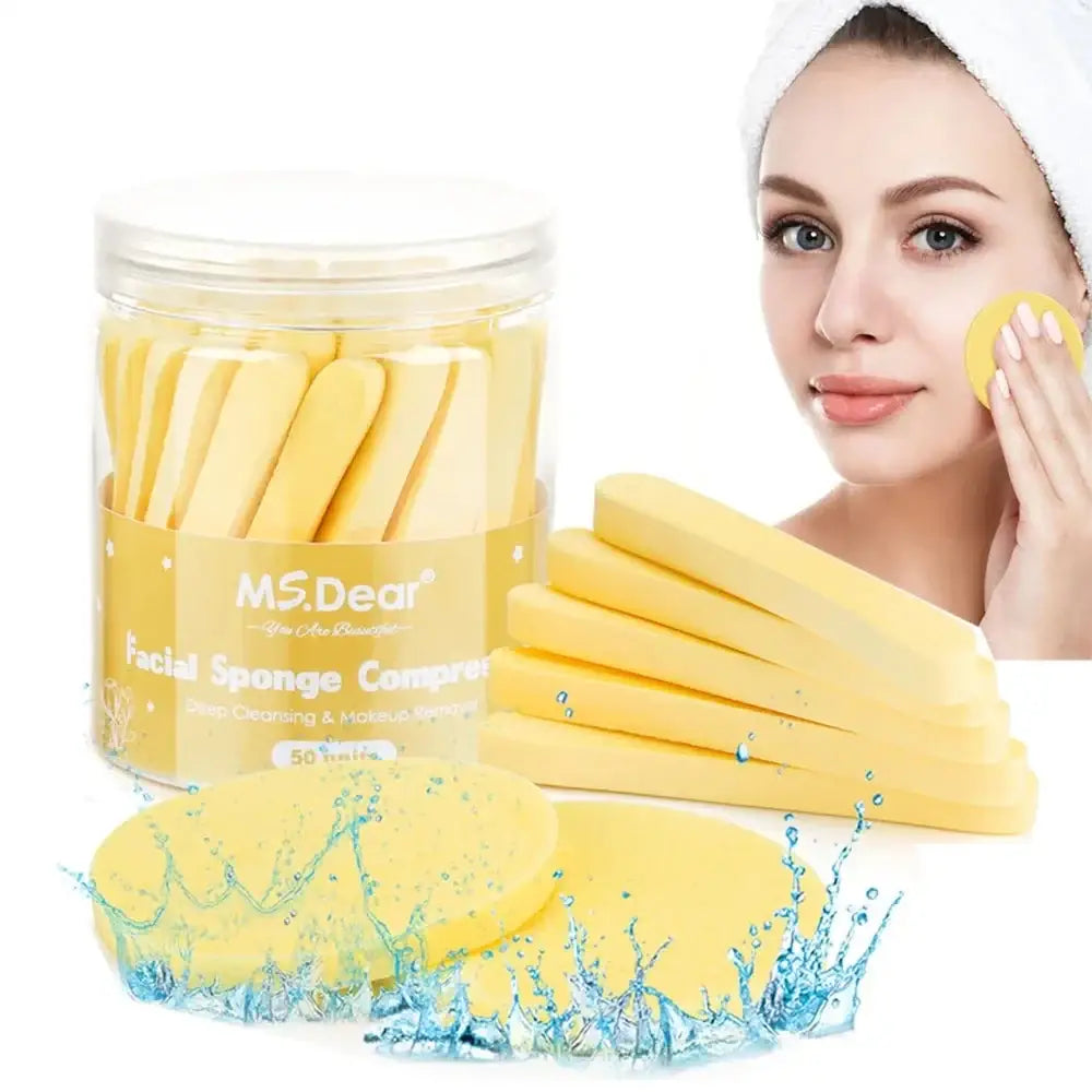 Yellow sponge-like facial cleansing sticks in a clear jar.